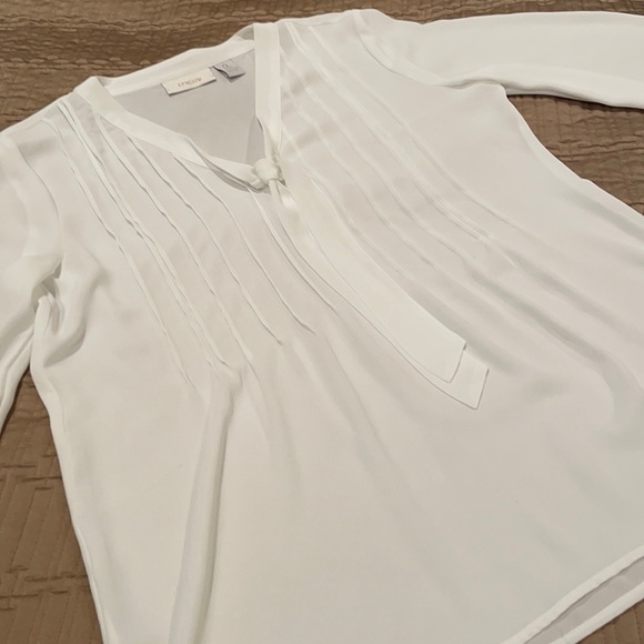 Chico's Tops - Chico’s top, sheer white polyester, tie, XS to S